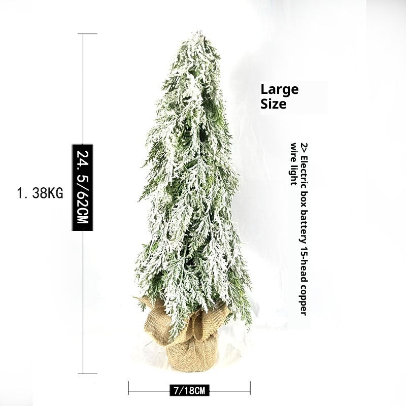 Festival Decoration Supplies With Lights PE Simulation Christmas Snow Sprayer Tree