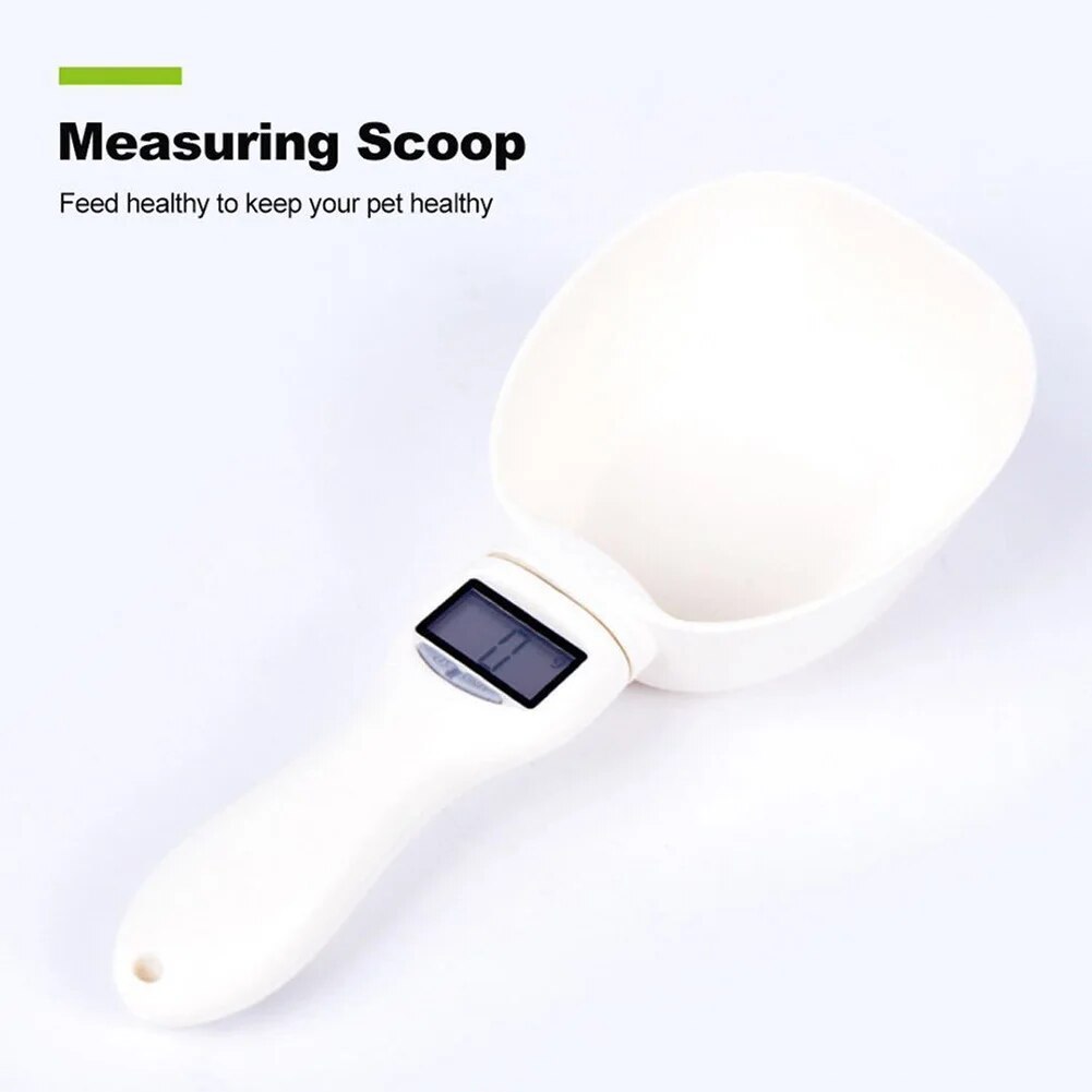 Pet Food Scale LCD Electronic Precision Weighing Tool Dog Cat Feeding Food Measuring Spoon with LCD display.
