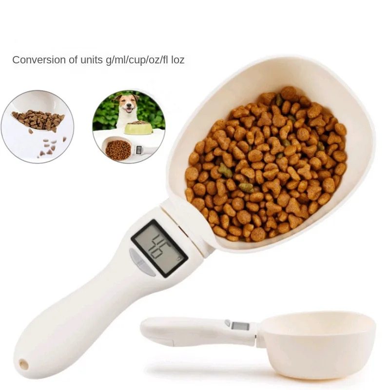 Pet Food Scale LCD Electronic Precision Weighing Tool Dog Cat Feeding Food Measuring Spoon with LCD display measuring pet food.