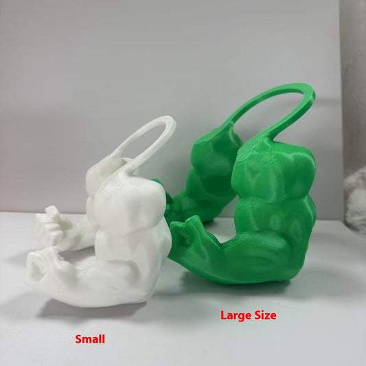 Muezza shoppe small and large pet decorative halter toy in white and green showcasing muscular arm design